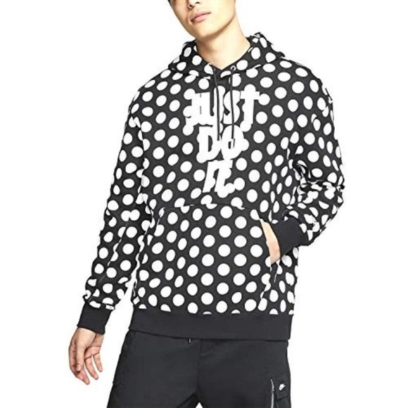 Nike Other - Mens Nike Sportswear Polka Dot JDI Pullover Hoodie BV5529-010 Black White